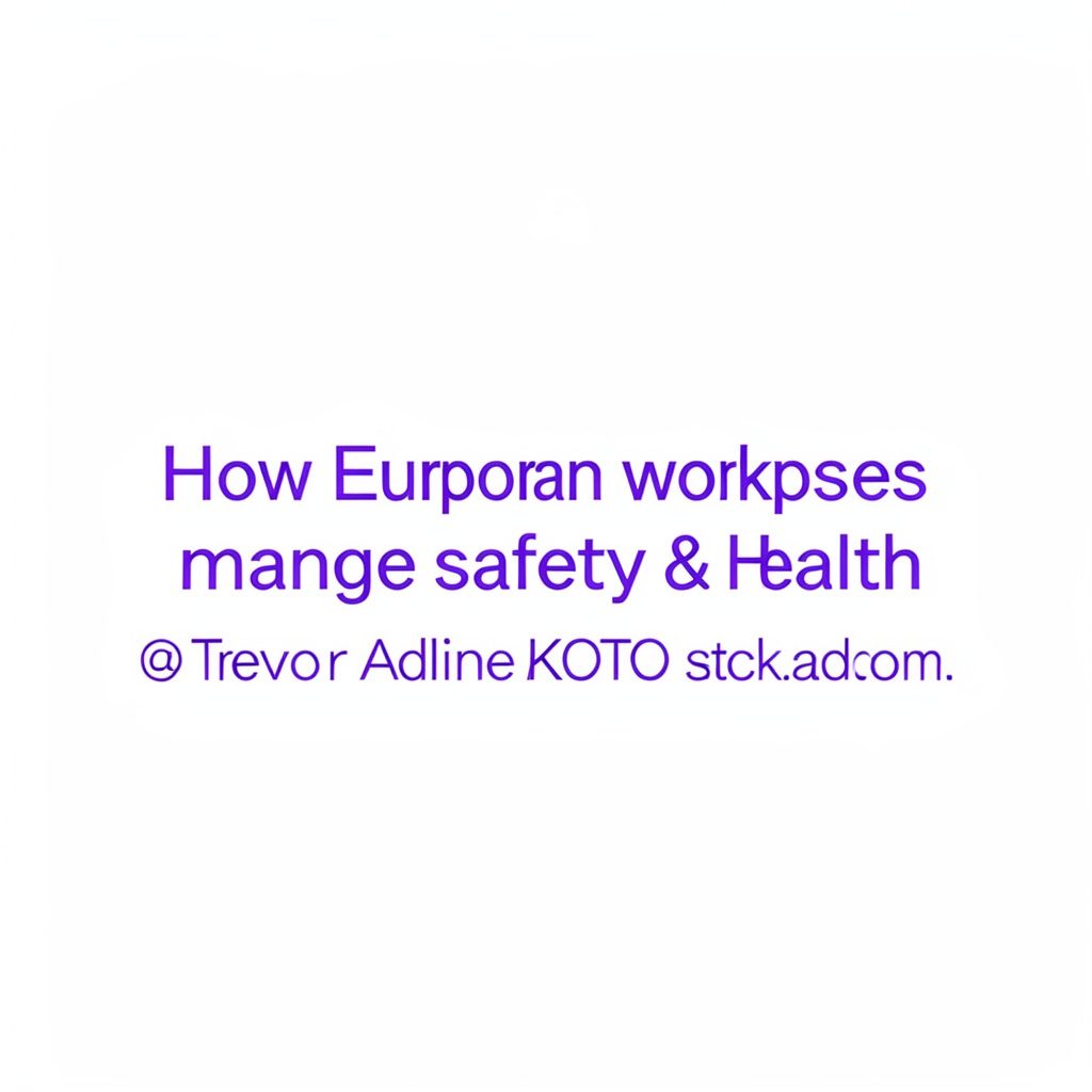 European workplace safety survey visualization, clean infographic style with blue and white palette, professional atmosphere